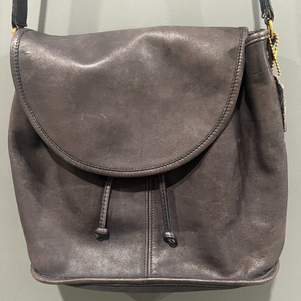 Vintage Coach Shoulder Pouch Bag #4025 | 1990s | Blue Leather